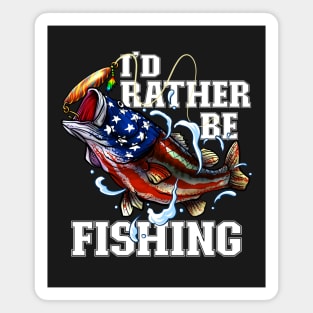 I'd Rather Be Fishing - Fisherman Magnet